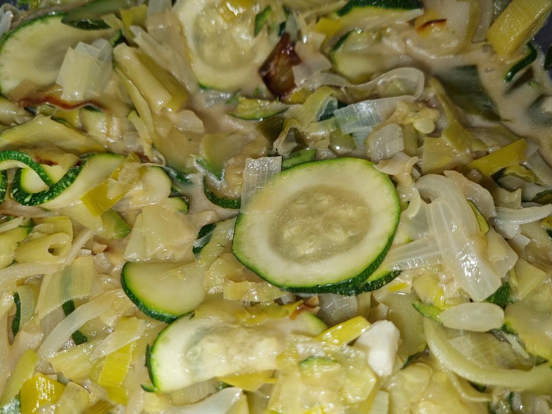 Fondue de courgettes et poireaux C'est quoi le menu